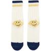 Hirata And Hiroshi Wool Thick Needle Smiley Face Heel Thick Workwear Color-Blocking Striped Mid-Leg Socks Trendy Socks