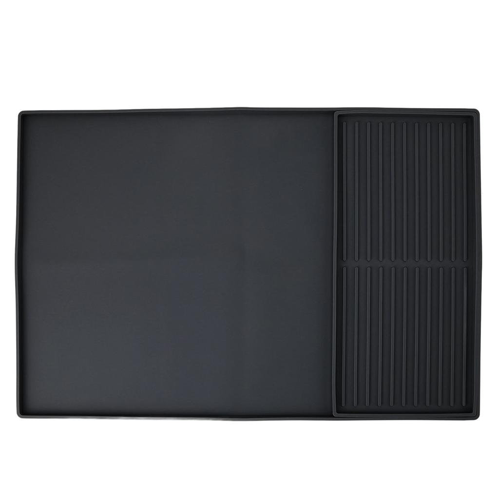 Coffee Machine Bar Mat Heat Insulation Silicone Dual Zone Drying Mat and Drip Tray for Kitchen Count