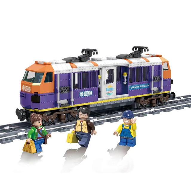02008 City Heavy -Haul Cargo Passenger Steam Train Set  Building Blocks Bricks Boy Toys Gift