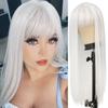 Best-selling 26-inch synthetic wig for long straight hair for cosplay, Halloween everyday wig, high-temperature hairpiece