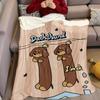 Dachshund Hanging Up Flannel Blanket Warm Soft Halloween Christmas Couch Warm Cozy Decorative Decor Gift for All Season