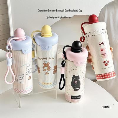 Portable 316 Stainless Steel Cartoon Thermal & Cold Insulation Water Cup, 2025 Model