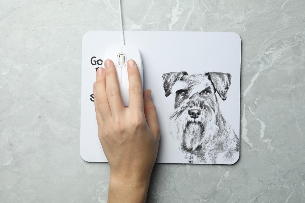 Schnauzer - mouse pad with print, personalized dog-themed mouse pad, unique gadget for an office worker by Art-Dog brand