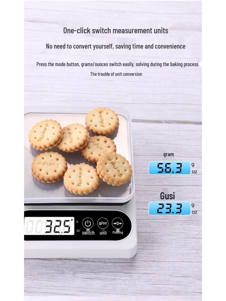 High-Precision Kitchen Electronic Scale for Baking, Compact Gram-Weight Measurement, Premium Home Use.