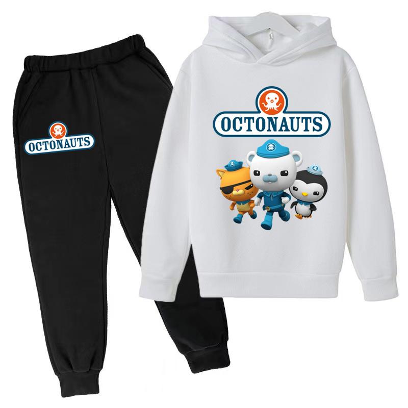 Kids Fall/Winter OCTONAUTS Clothing Sweatshirt Boys Girls Toddlers 3-12 Years Coat +trousers 2P Outdoor Sports Casual Hoodie Set