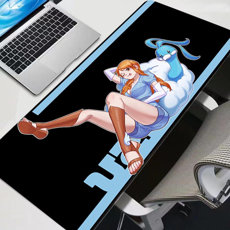 New Mouse Pads Big Anime One Piece Nami Durable Gamer Tablet Varmilo Keyboard Carpet Kawaii Gaming Accessories Mousepad