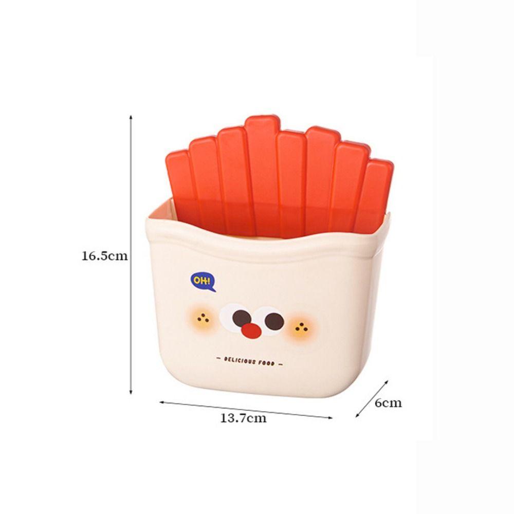 

French Fries Shape Remote Control Organizer Plastic Stationery Box Pen Holder Student красный/бежевый