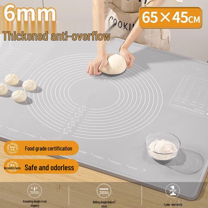 Food Grade Thickened Silicone Kneading and Rolling Mat, Non-Slip Cutting Board for Dumplings and Dough.