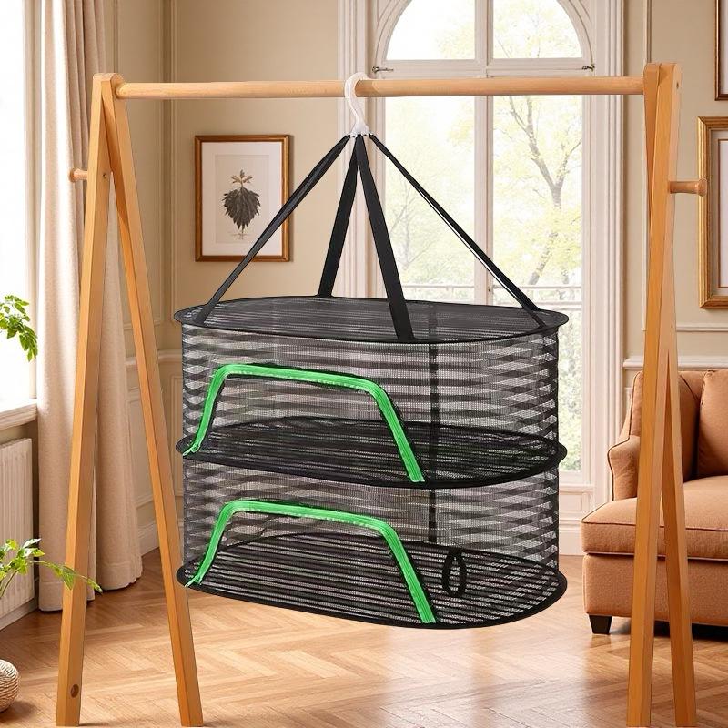 Síťovaný koš na sušení prádla se zipem - Odolný proti komárům a hmyzu na svetry, spodní prádlo, ponožky