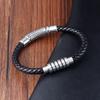 Luxury Vintage Handmade Leather Braid Men Bracelet Stainless Steel Buckle Business Men's Bangles For Friend Partner Lovers Gift