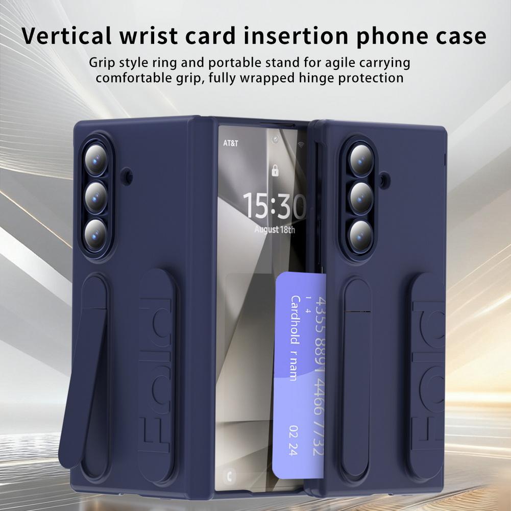 With Credit Card Slot Multifunctional Kicktand Wrist Strap Folding Case For Samsung Z Fold 7 Fold7 Galaxy Z Fold 6 5 4 Cover