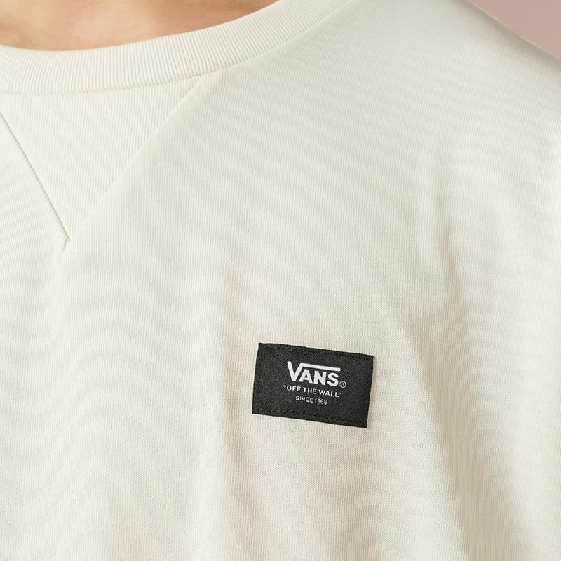 Vans Back Logo Print Loose Round Neck Pullover Long Sleeve T-Shirt Unisex Tops Off-White VN00092PFS8