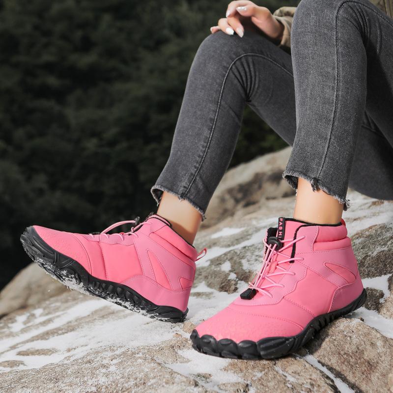 2025 Winter Velvet Thickened Snow Boots Men's Warm and Comfortable Couple High-top Five-finger Cotton Shoes Women's Shoes