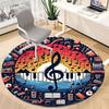 1pc Music Instruments Office Round Area Rug,  Mat Suitable ForOffice, Under Office Chairs Bedroom Living Room Home Decor, Room Deco