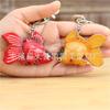 First Layer Cowhide Small Goldfish Bag Pendant Keychain Pure Hand Workmanship Small Red Fish Small Yellow Croaker Key Chain Koi Pendant