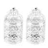 2 Pcs Bird Cage Candle Holder Vintage Exquisite Elegant Hollow Out Pattern Metal Candlestick for Party Decoration