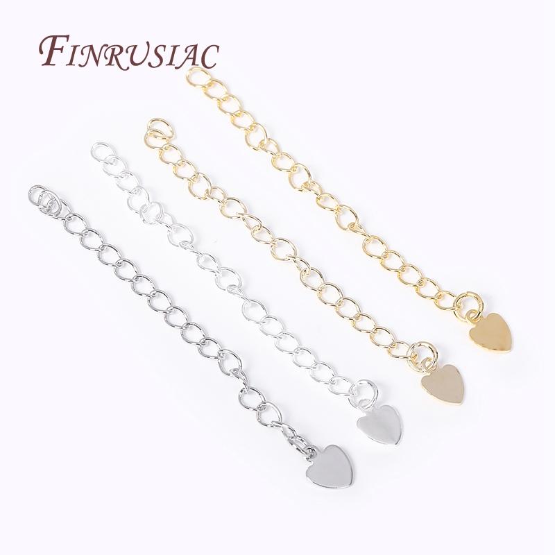 Brass Metal Extension Chain Connectors For DIY Necklace Bracelet Jewelry Making Findings 18K Gold Plated Chain Extender with Tag