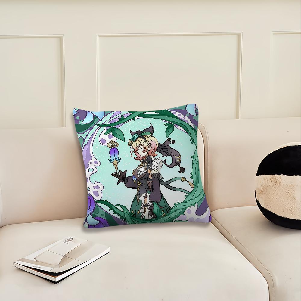 Game Genshin Impact cute e cushion cover Pillow Cover Decoration Room Home Sofa living Office Car Nordic Simplicity