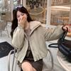 European goods large lapel collar velvet thickened short pie overcome coat women's winter new fashion warm jacket cotton clothes tide