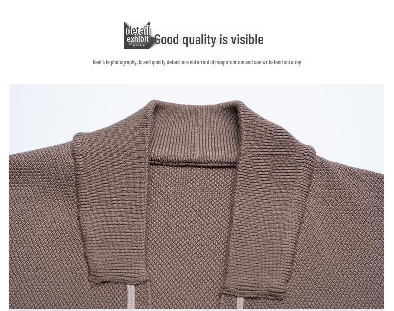 Men's Slim Fit Spring/Autumn Knit Cardigan with Pockets - Solid Color Korean Style Outerwear