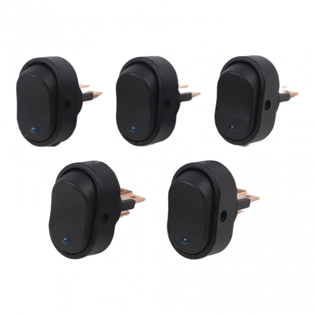 12 Volt 30 Amp Rocker Switch 5 Pack LED Light For Marine Automotive Use