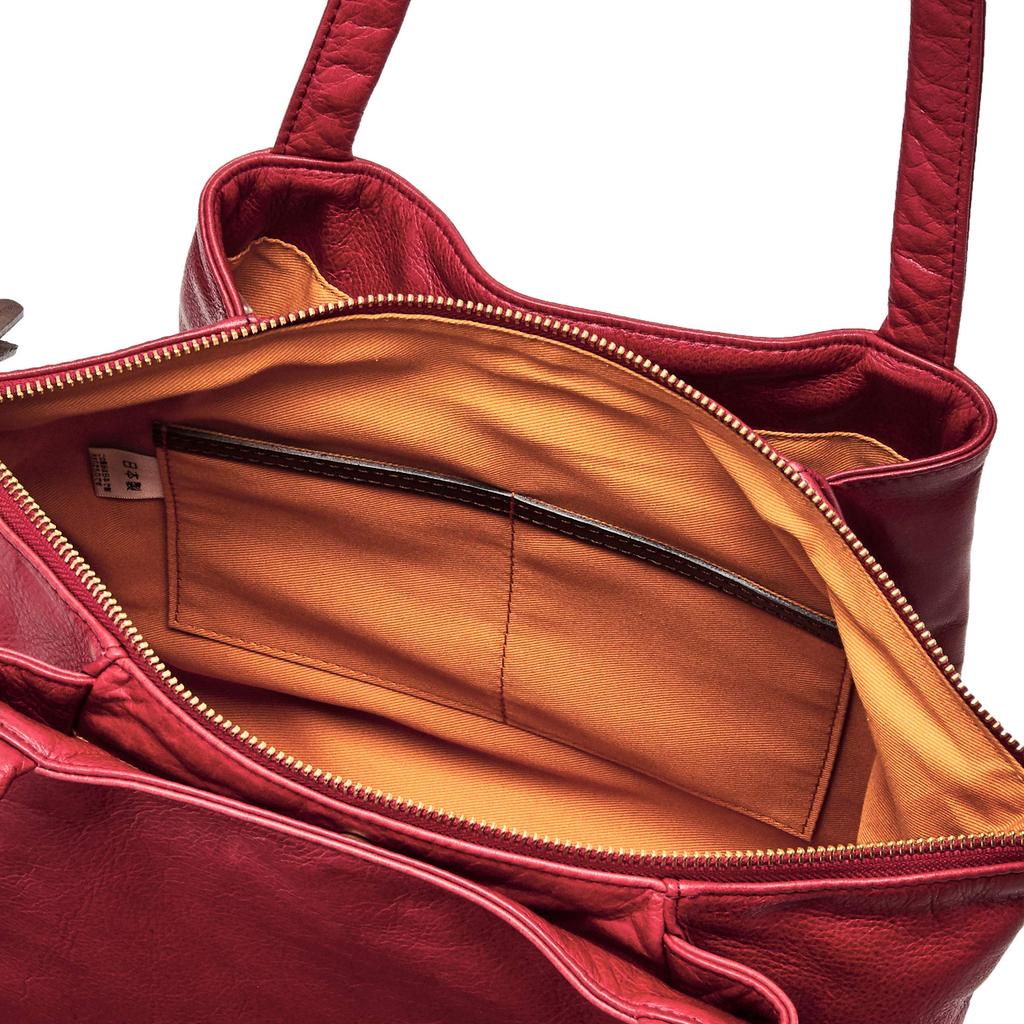 Bianco Cowhide Tote Bag Shoulder Genuine Made In High Red 93224, Handbag, Bag, Leather, Glossy, Simple, Japan, Quality,