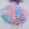 50Pcs Big Head Boy Flat Turkey Feather Color Diy Feather Jewelry Handicraft Accessories Clothing Accessories