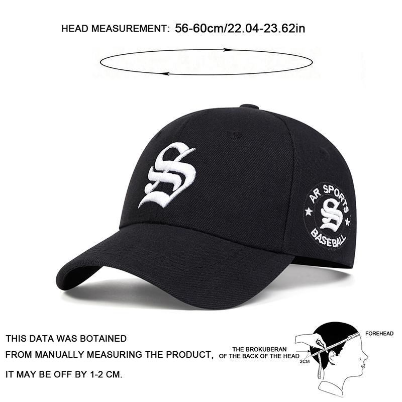 Damen Gotisch S Buchstaben Print Stickerei Seite Ar Sport Baseballkappen Frühling Herbst Outdoor-Nutzung Verstellbar Lässige Hüte Sonnenschutzmütze Für Männer Und