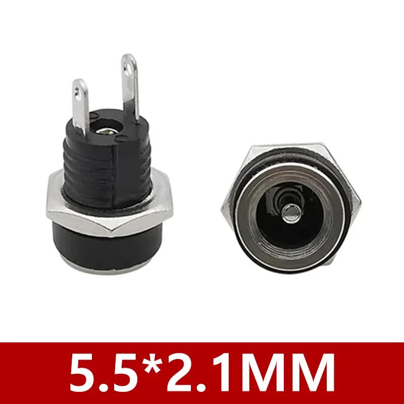 10/50PCS 2 Pin DC022B 5.5 X 2.1mm 3.5x1.3 Mm DC Power Jack Supply Socket DC Female Panel Mount Connector Plug Adapter 5.5*2.5MM