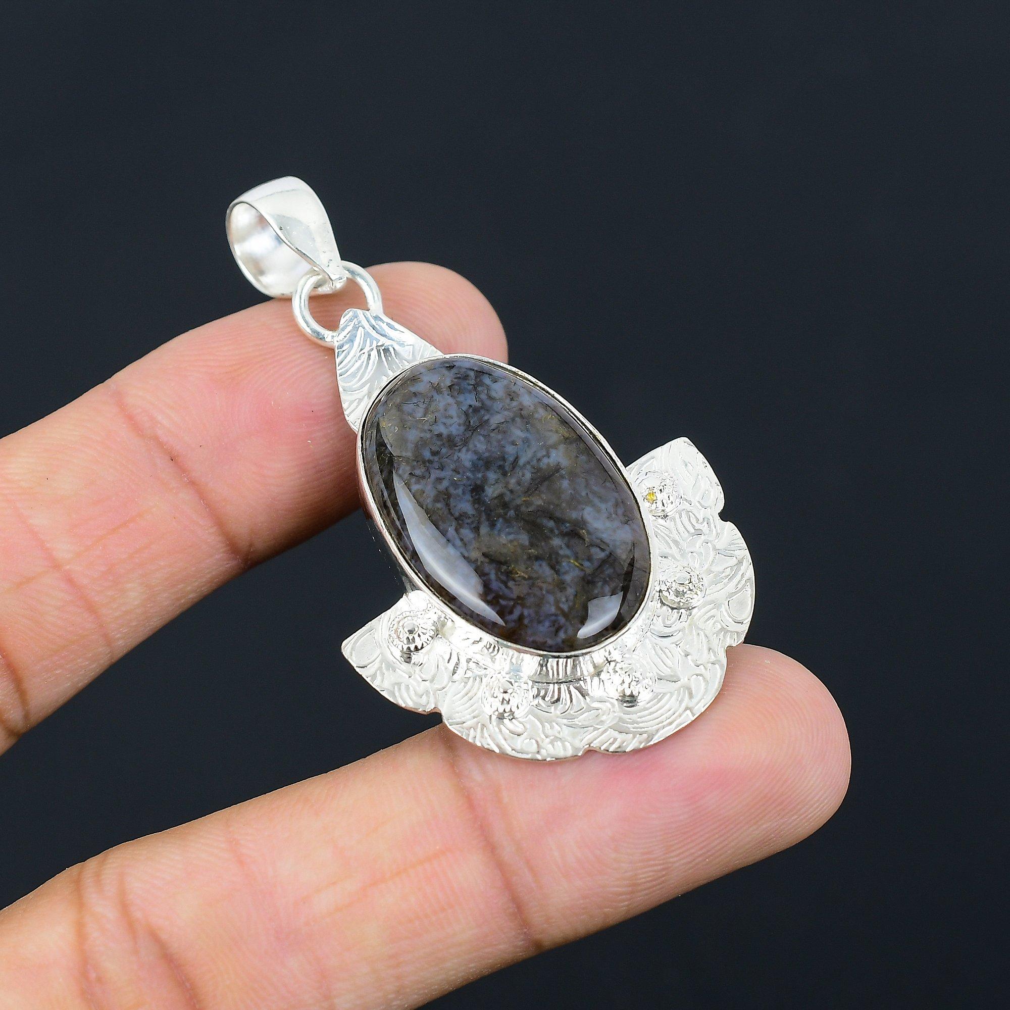 Сделка ко Дню дружбы Натуральный солнечный моховой агат Уникальная подвеска для жены Стерлинговое серебро