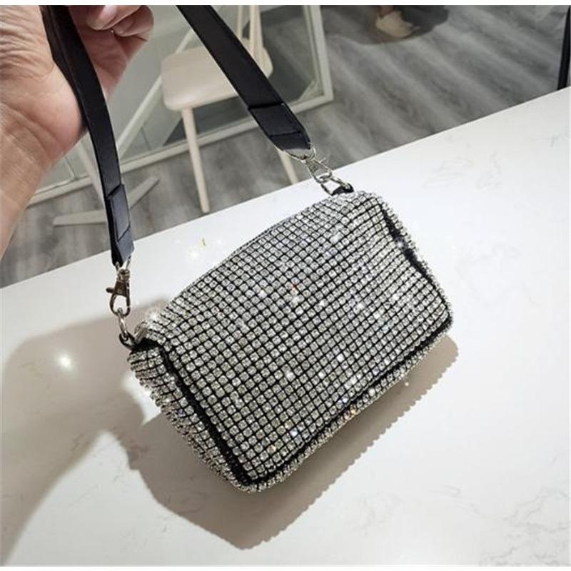 Small bag women s new rhinestone bag full diamond bling bag portable messenger chain bag diamond bag trend