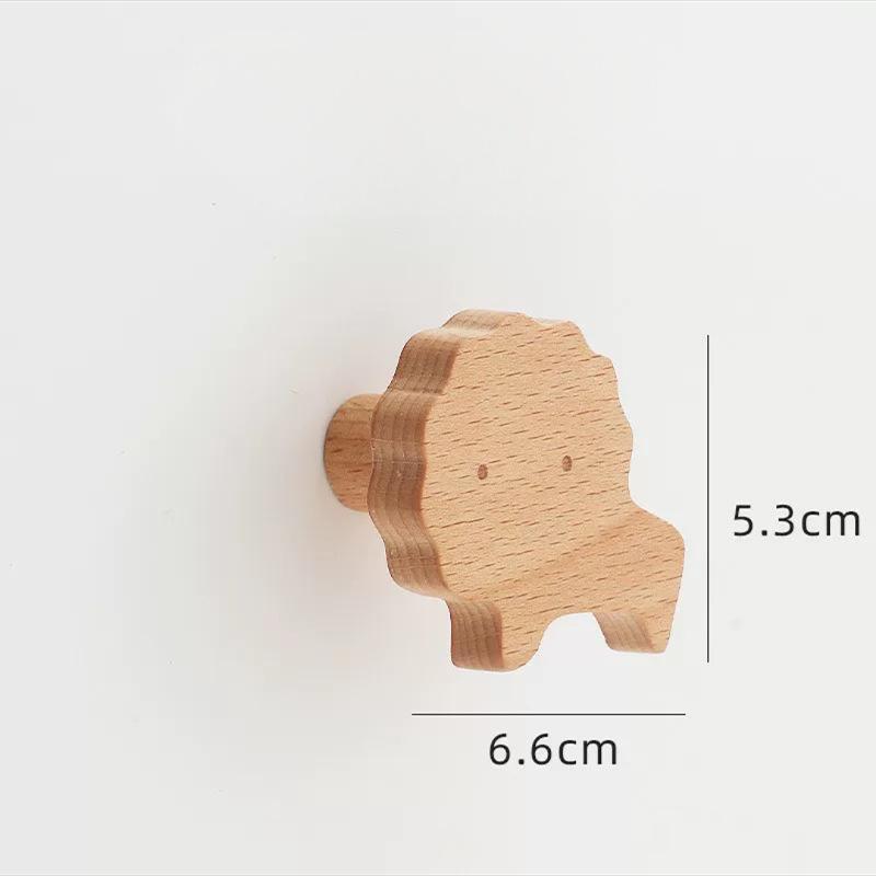 Wooden Wall Hook Cute Cartoon Solid Wood Heavy Duty Decorative Hanging Hook For Coat Hat Towel Entryway Bedroom Home Decor