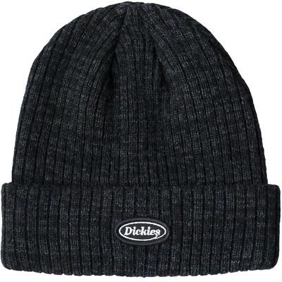 Dickies X CALIF Collaboration Beanie with Logo Patch Unisex Acrylic Beanie Solid Color Charcoal Mix 006 Rib-Knit - Men's, Women's, - - -