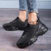 Sneakers Women Shoes Breathable Casual Flat Lace Up Black Chunky Sneakers Non-slip Walking Platform Shoes