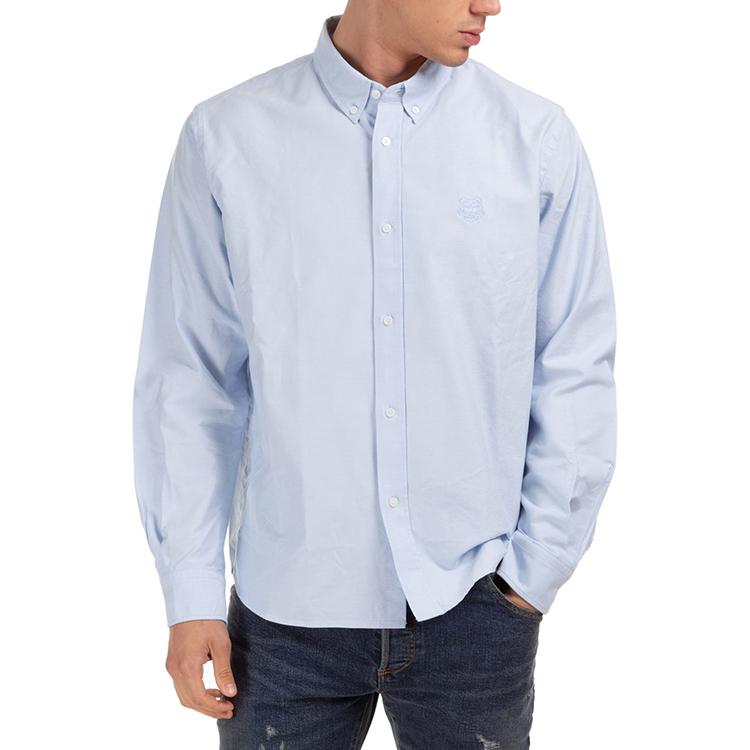 KENZO Classic Tiger Head Shirts Men's Light Blue Pointed Collar Moderate Shirt FA65CH4001LD-63