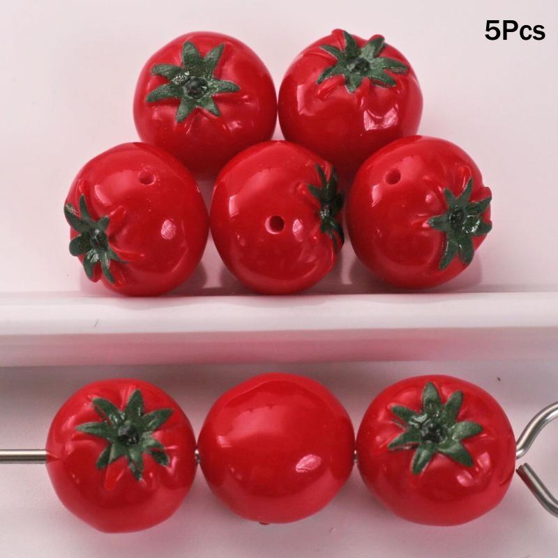 3D Simulated Fruit Resin Pendants 5Pcs Fun Fruit Charms for DIY Party Favors Earring Bracelet Jewelry Making Crafts