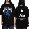 Ado World Tour Hibana Koszulki Męskie Damskie Moda Japoński Styl Koszulki Topy Damskie Codzienne Vintage Oversize Okrągły Dekolt Koszulki