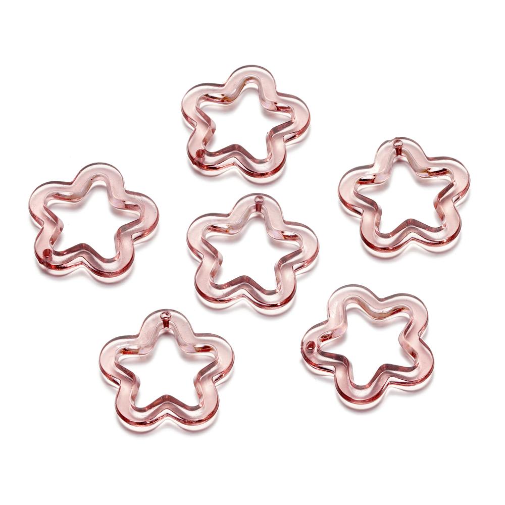 10Pcs/Lot 30*30.5mm Acrylic Transparent Five Pointed Star Pendant for DIY Jewelry Making Bracelet Necklace Charms Accessories