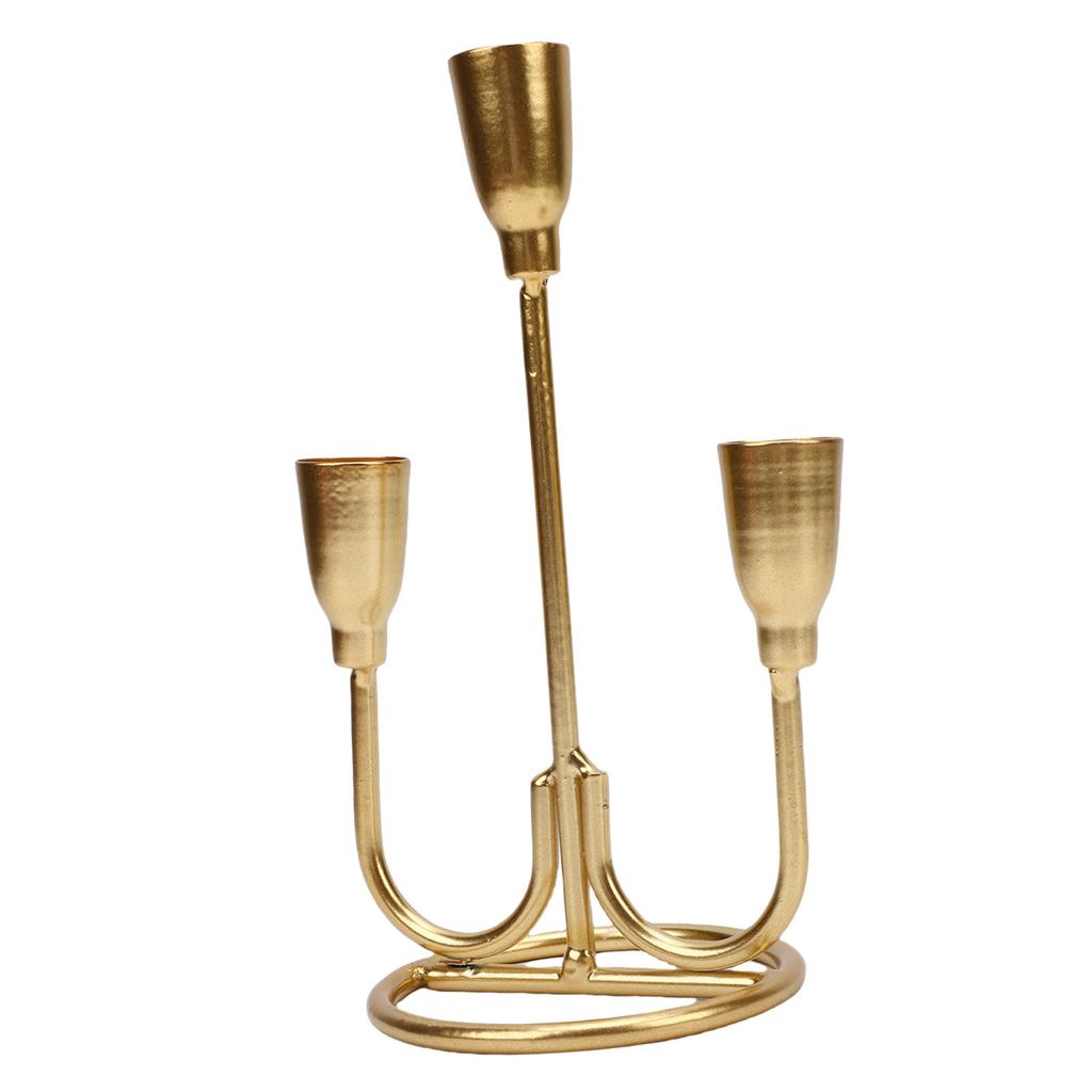 Three Head Candle Holder Iron Exquisite Candlestick Holder for Coffee Table Fireplace Decoration
