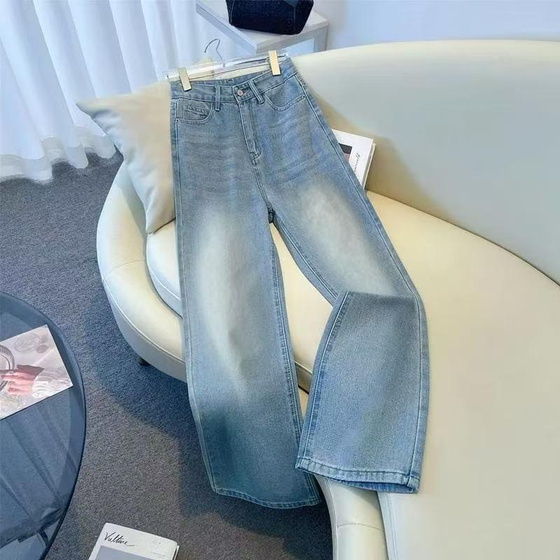 Denim Pants For Women With High Waist And Wide Leg For Casual Springwear