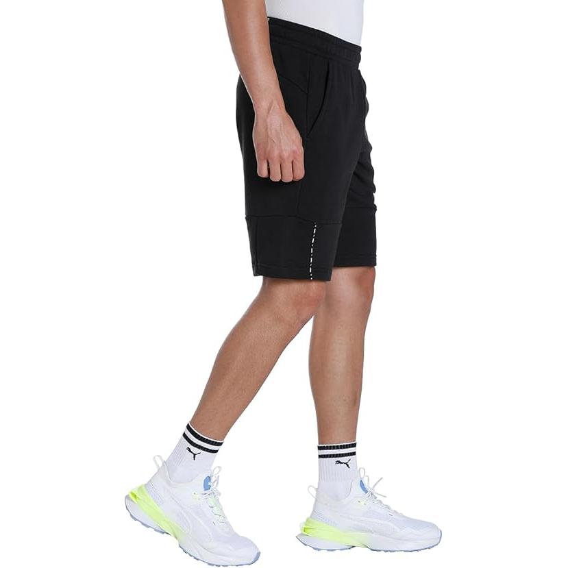 PUMA Mid Rise Elastic Letter Logo Slim Fit Casual Shorts Men shorts Black 673344-01