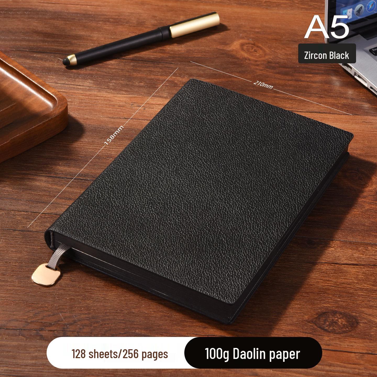 Lychee Grain A5 Business Notebook with Ruled Pages - Customizable Logo