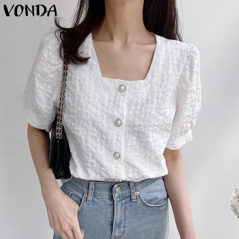

Летние женские топы VONDA с ​​квадратным вырезом и пышными рукавами
