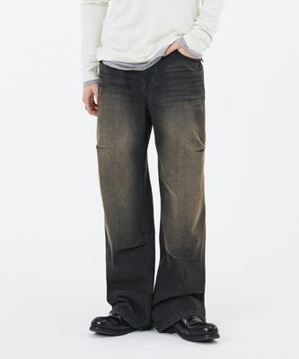 Modenaleudeo Parachute Wide Denim Pants (Black)