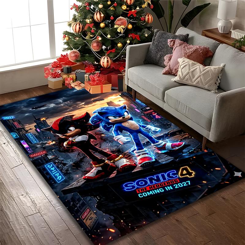 1pc SONIC Rug, Digital Printed Home Chair Sofa Mat, Durable Office Area Carpet, Beautiful Festival Decorations