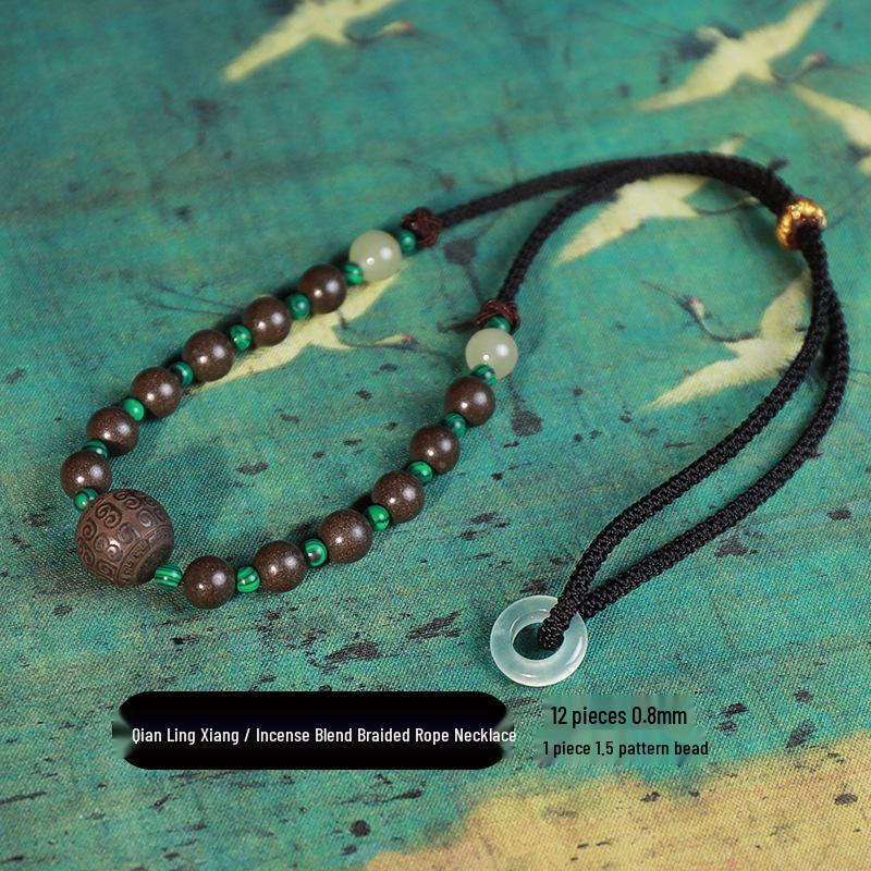Qian Ling Orchid Fragrance Incense Bead Bracelet - Adjustable Braided Rope with Natural Medicinal Scent for Children
