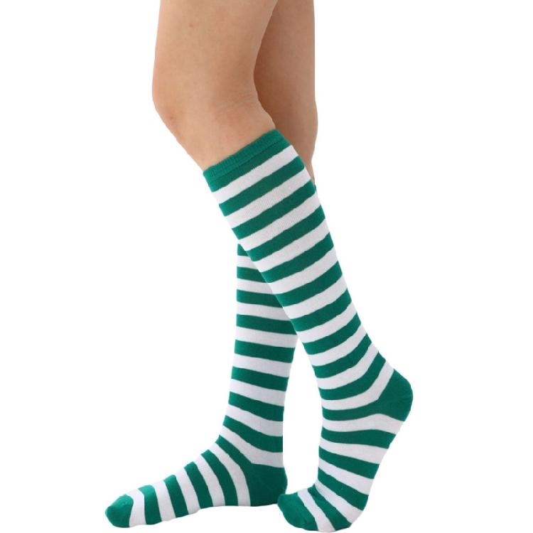 Gestreifte Kniestrumpfe Gestreifte Schlauchstrumpfe Strumpfe Lange Stiefelsocken für den täglichen Gebrauch, Halloween Cosplay Party Kostüm