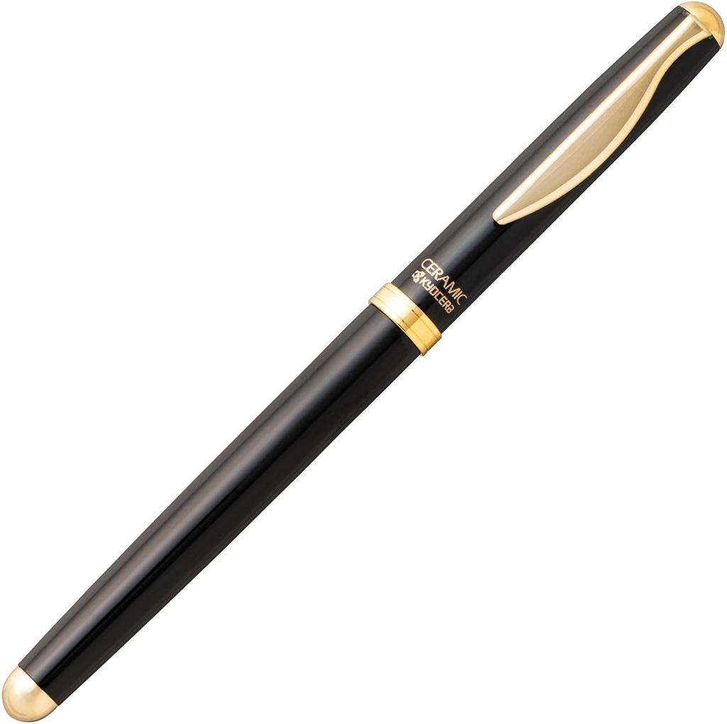 Kyocera Ballpoint Ceramic Good Ink Easy To Carbon Pen, Water-based, Tip, Flow, Write, Copy, Clear, Gift, Slim, Black, KCB-BK15-AZ