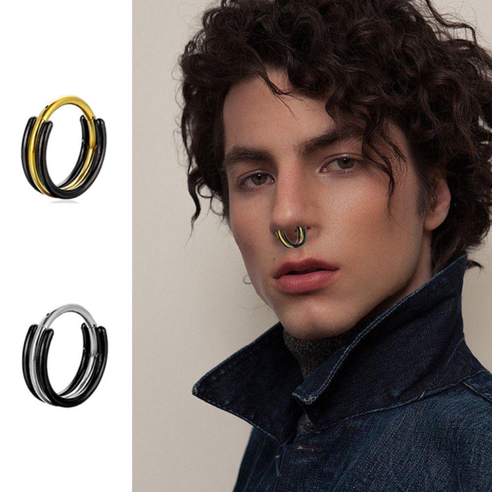 Body Piercing Septum Clicker Cartilage Ring Nose Hoop Titanium Steel Nose Ring  For Women Men