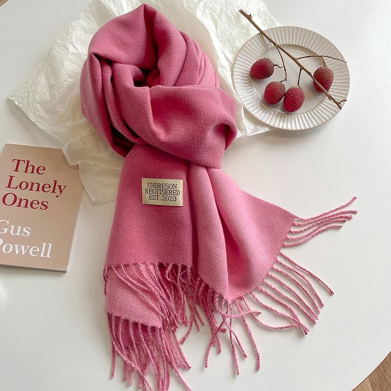 Fashion Soft Solid Cashmere Scarf Thick Warm Big Shawl For Women  Lady Pashmina Long Fringed Scarves Blanket Bandana